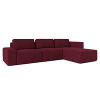 ECKSOFA L Form Arkleton Bordeaux 360/180/93 cm Rechts Bequem & Modern - Bordeaux/Schwarz, Kunststoff/Textil (360/180cm) - AX Living