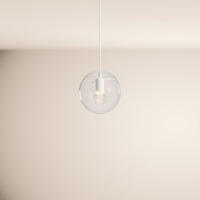 HÄNGELAMPE Orb 1.5m Abhängung Klar/Weiß Ø 20cm - Klar, Glas (20/20/20cm) - s.luce