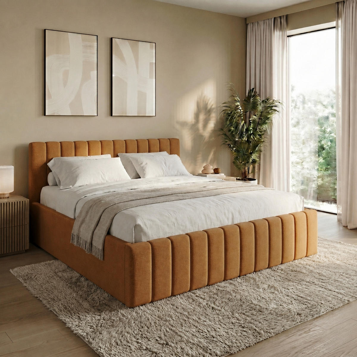 POLSTERBETT 160x200 cm in Braun - Braun, Textil (160/200cm) - Home Collective
