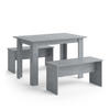 ESSTISCH SET Sentio Beton 110 x 70 cm mit 2 Bänken - Schieferfarben, Holzwerkstoff (110/73/70cm) - Vicco
