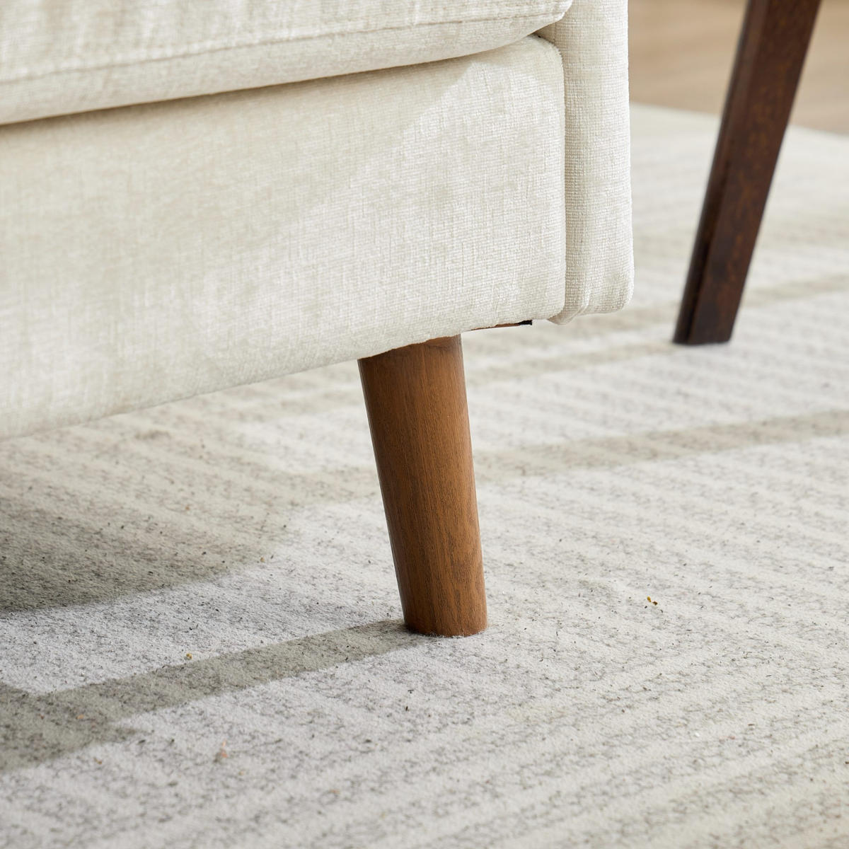 2-SITZER-SOFA aus beigem Chenille, kompakt und platzsparend - Beige, Textil (70/85/124cm) - Urban Meuble