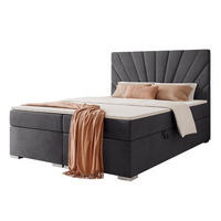 BOXBETT 160x200 cm mit Topper - Anthrazit, Holzwerkstoff/Textil (160/200cm) - Idohome
