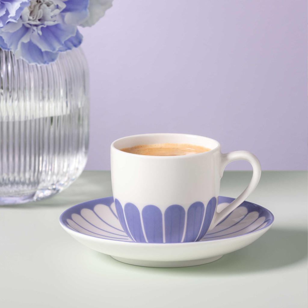 ESPRESSOTASSE MIT UNTERTASSE Fleur Couleur Bleu 70 ml - Blau, Keramik (11.7/8/11.7cm) - Villeroy & Boch