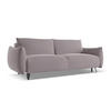 3-SITZER SOFA mit Schlaffunktion Samt Stoff Violett - Lila/Flieder, Textil/Metall (230/86/105cm) - Makamii