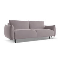 3-SITZER SOFA mit Schlaffunktion Samt Stoff Violett - Lila/Flieder, Textil/Metall (230/86/105cm) - Makamii