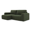 ECKSOFA mit Schlaffunktion links Strukturstoff Stoff Grün - Blau/Schwarz, Kunststoff/Textil (149/244cm) - Makamii