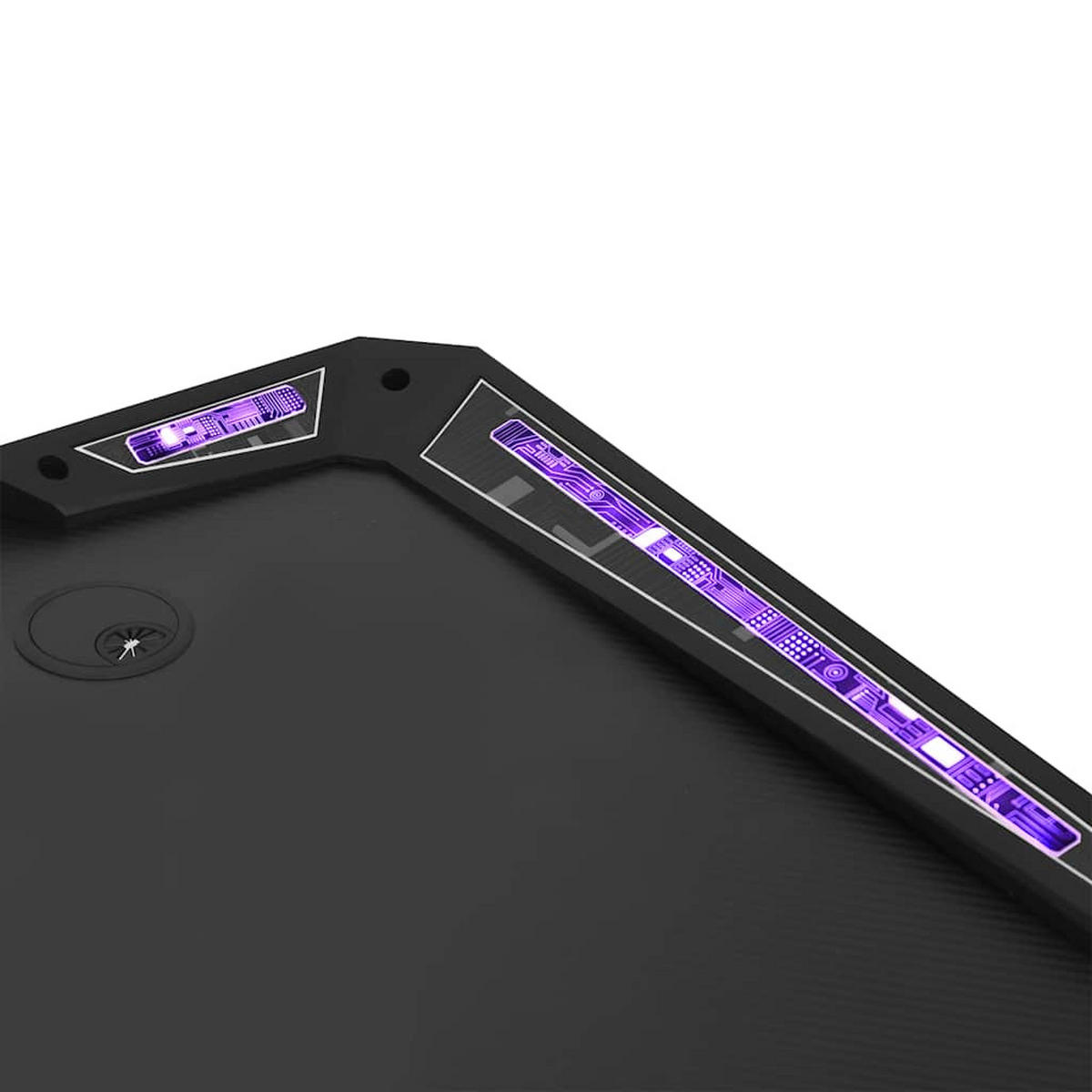 GAMINGTISCH mit Led, Y-Gestell 90/60/75 cm aus Holzwerkstoff, Eisen Schwarz - Schwarz, Holz (60/90/75cm) - vidaXL