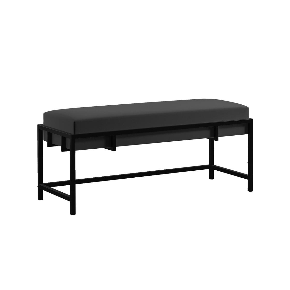 POLSTERBANK LAMO 80 cm Schwarz, Samtpolster, Metallgestell - Schwarz, Holzwerkstoff (80/45/35cm) - Bettso