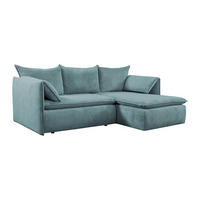 ECKSOFA mit Schlaffunktion - Ecke Rechts - Feincord - Blau - TEODORA - Blau, Textil (230/166cm) - Vente-Unique