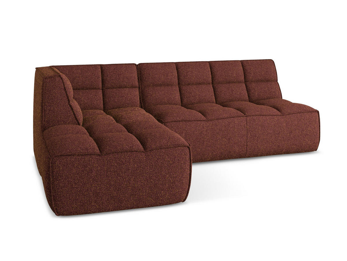 ECKSOFA Beidseitig Strukturstoff Stoff Rot - Bordeaux/Rot, Kunststoff/Textil (258/178cm) - Makamii