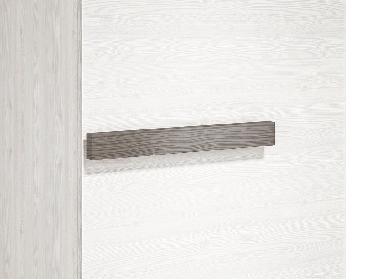 STAURAUMSCHRANK Blanco Pinie weiß / grau 55 / 42 / 202cm - Weiß, Holz/Holzwerkstoff (55/202/42cm) - Feldmann-Wohnen