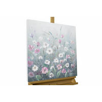 ACRYLBILD HANDGEMALT 60/60 cm - Weiß/Grau, Holz/Textil (0.92/60cm) - KUNSTLOFT