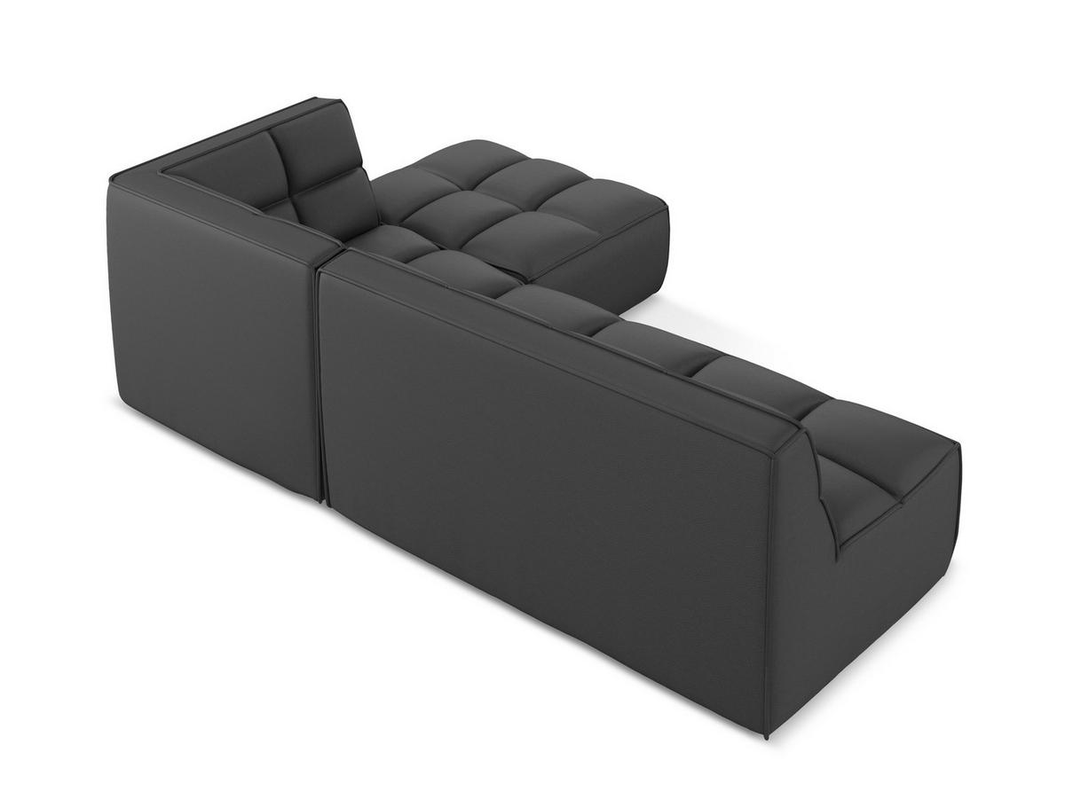 ECKSOFA Beidseitig Kunstleder Grau - Beige/Schwarz, Leder/Kunststoff (258/178cm) - Makamii