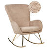 SCHAUKELSESSEL Bouclé Sandbeige Anaset - Beige/Goldfarben, Textil (74/99/99cm) - Beliani
