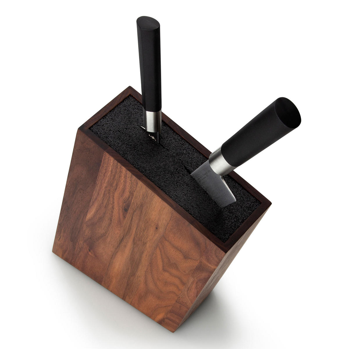 MESSERBLOCK mit flexiblem Einsatz, schräg stehend, Walnussholz - Braun, Holz (28/9/29cm) - Continenta