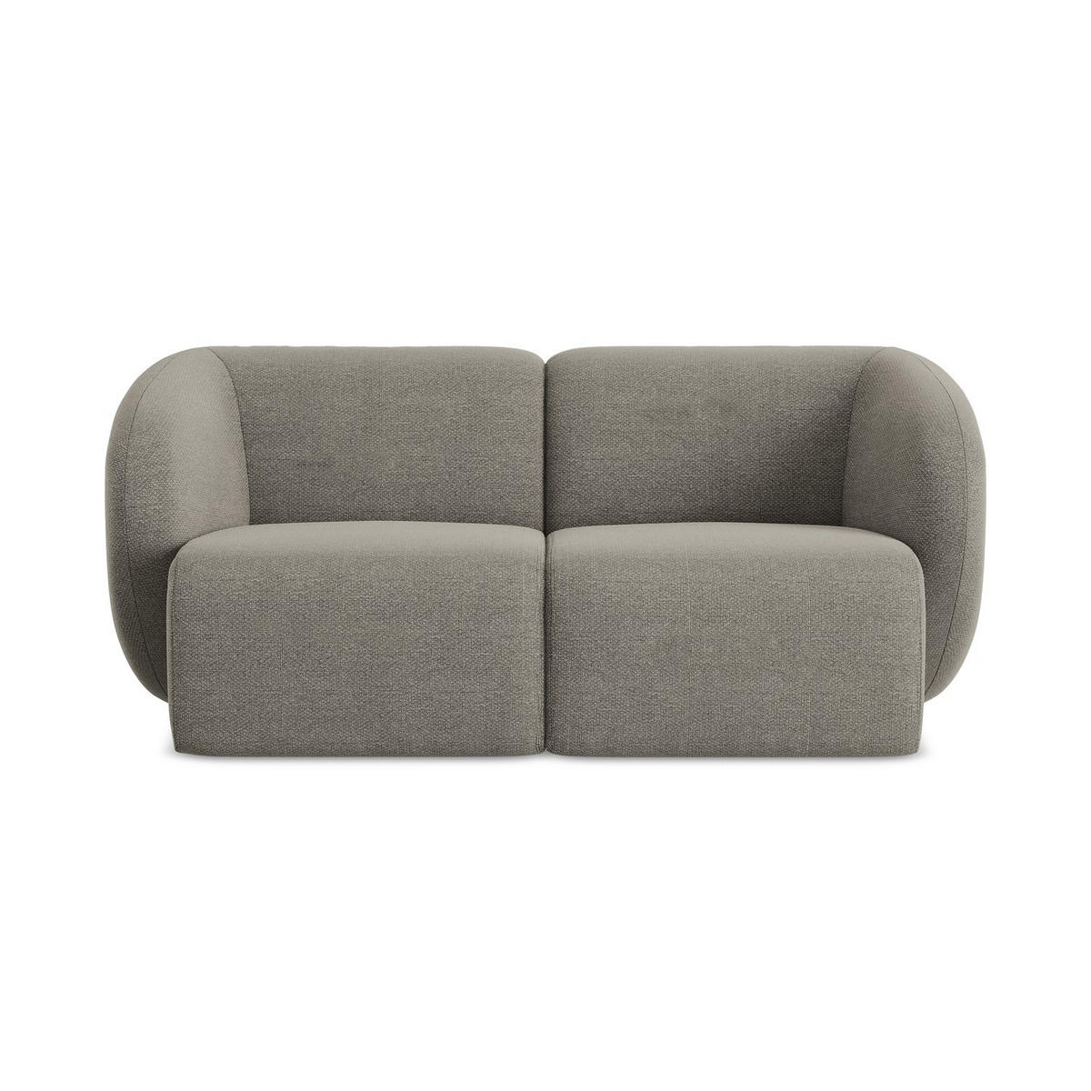 2-SITZER-SOFA Bouclé Stoff Grau - Schwarz/Grau, Holzwerkstoff/Kunststoff (174/75/94cm) - LaMiaSofa