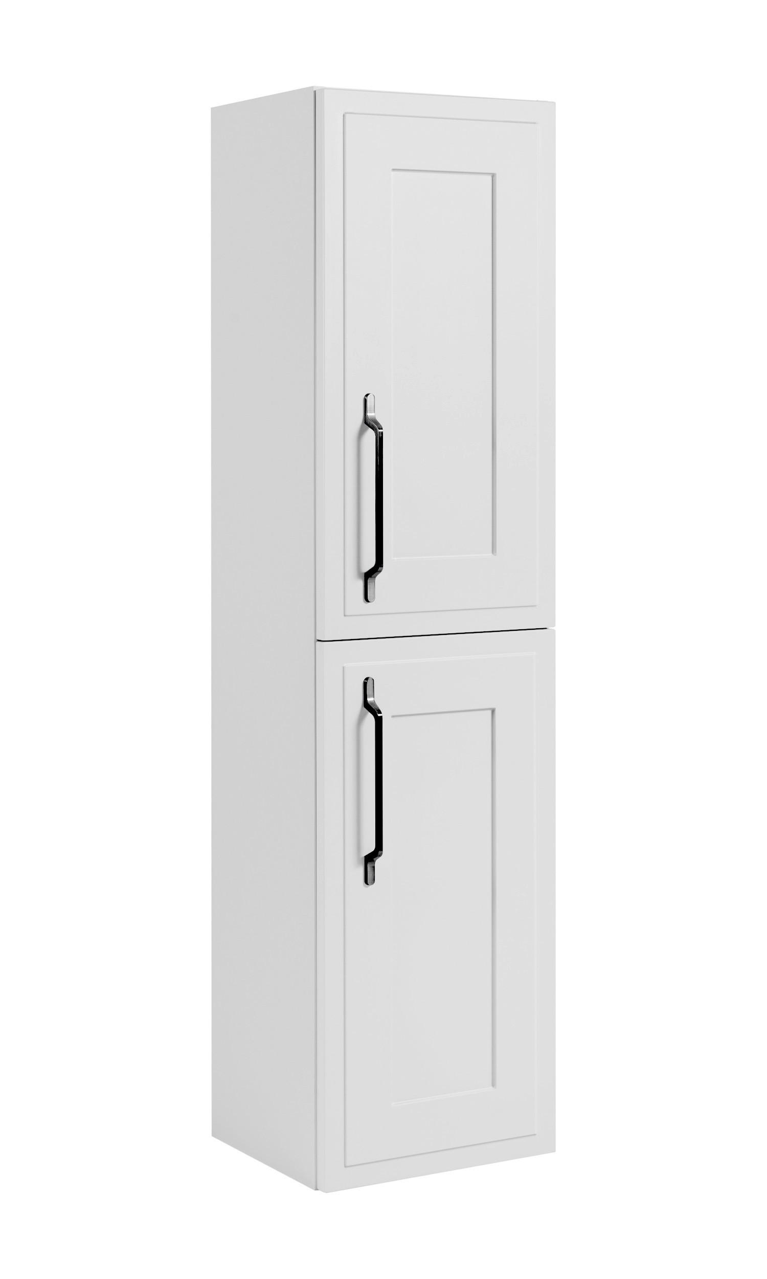 BADEZIMMERSCHRANK, weiß, 35 x 136 x 27 cm, schwarzer Griff - Schwarz/Weiß, Holzwerkstoff/Metall (35/136/27cm) - 3XE LIVING