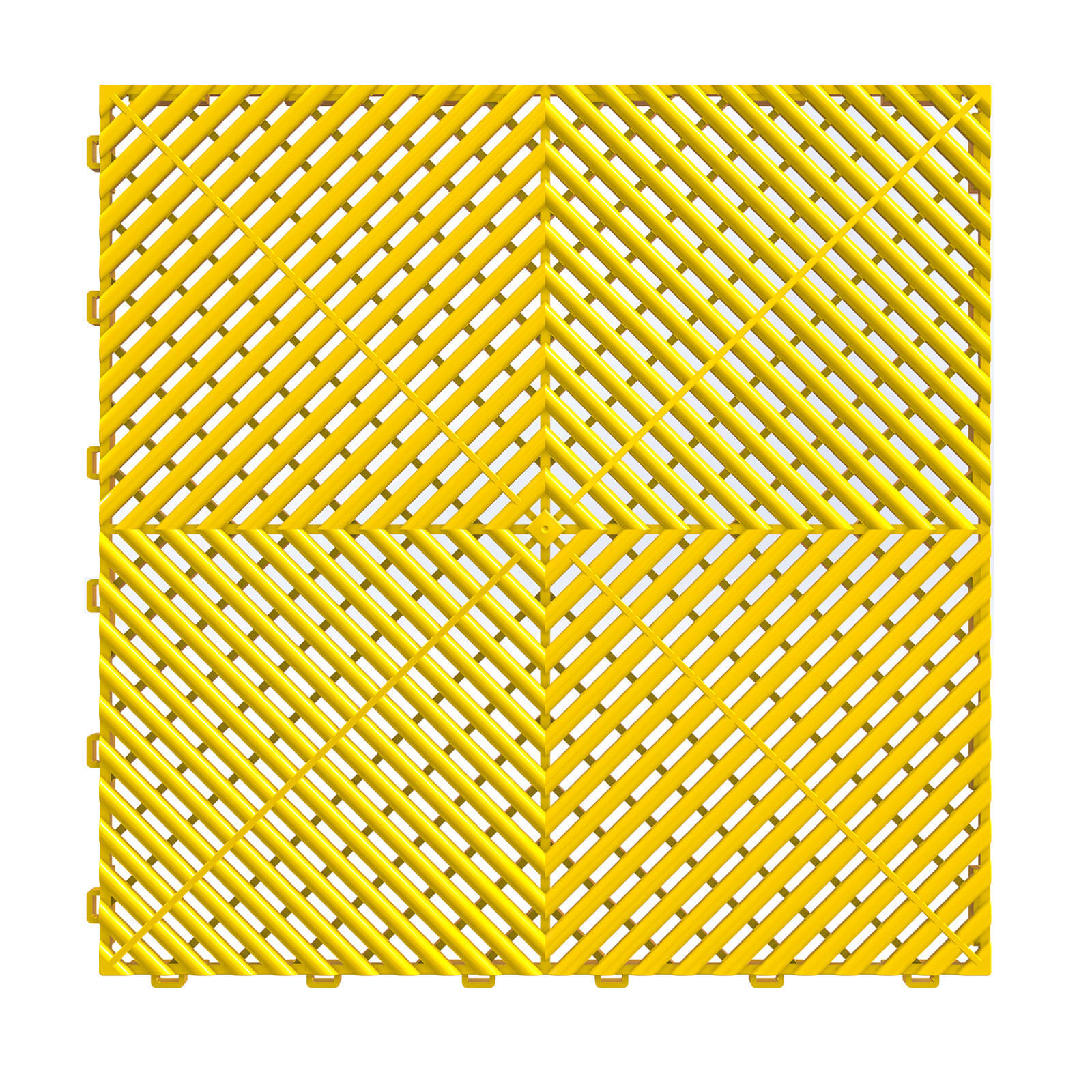 KLICKFLIESEN Durchbrochen für Garage, Werkstatt und Ausstellungsraum - Farbe Gelb - Set von 6 Fliesen - Gelb, Kunststoff (39.5/39.5/2cm) - MOSAIK AERO