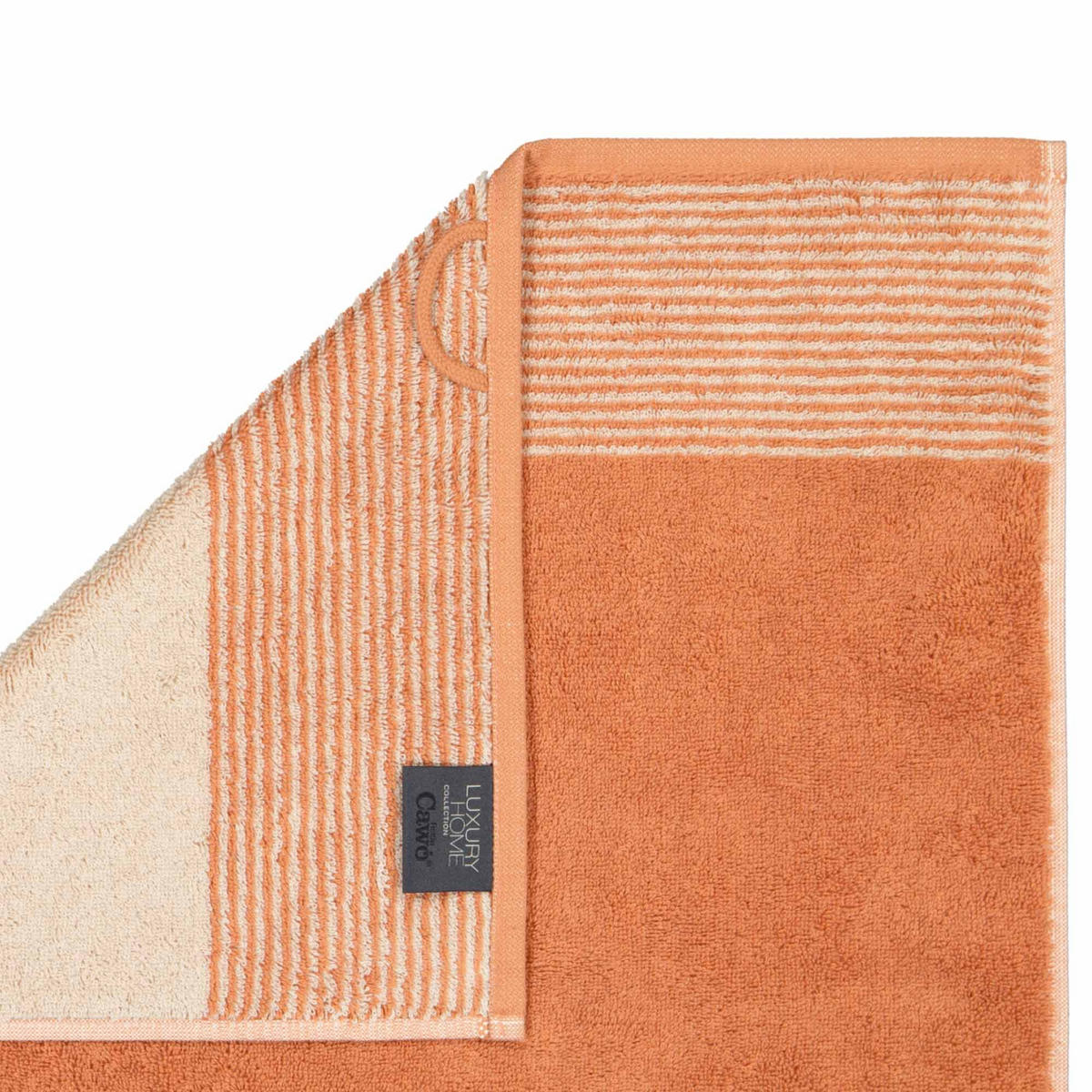GÄSTETUCH LUXURY HOME TWO-TONE 590 KUPFER - 32 - Orange, Naturmaterialien/Textil (30/50cm) - Cawoe