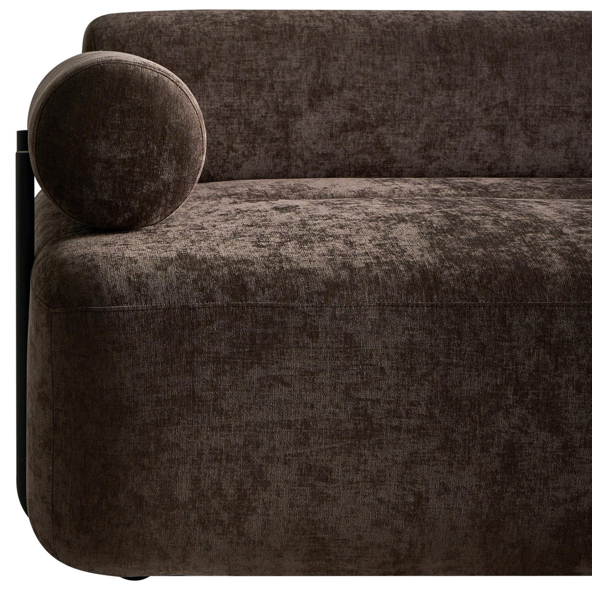 POHOVKA 2-místná Žinylková látka Tmavě hnědá Elva - tmavě hnědá, textil (170/74/100cm) - Beliani