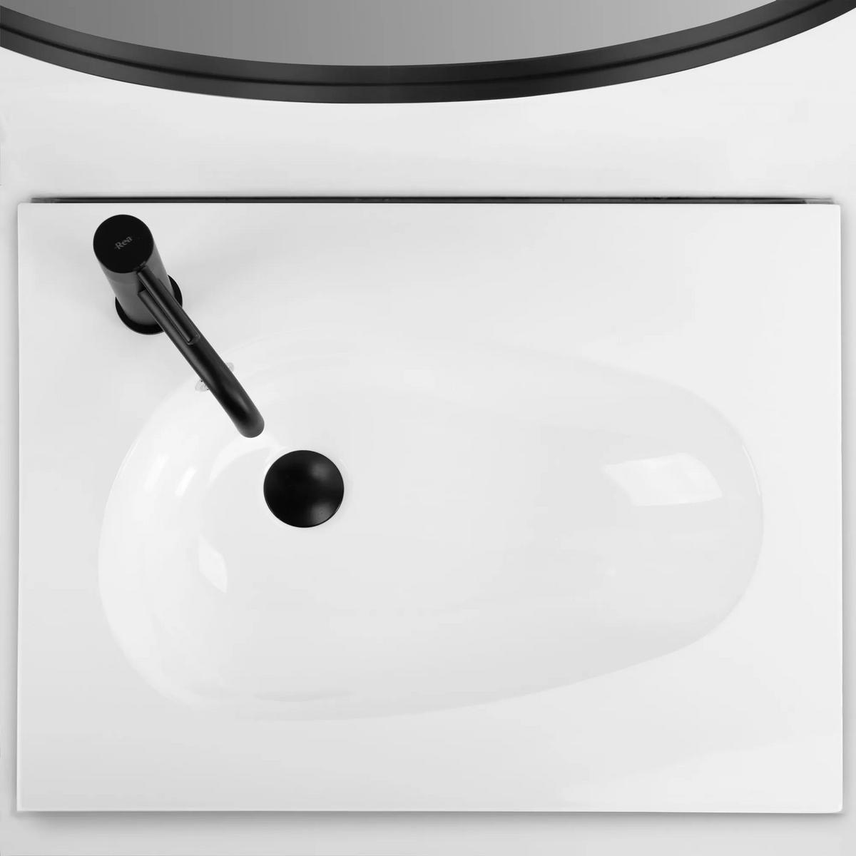 EINBAUWASCHBECKEN Rea Selena 60 - Weiß, Keramik (46.5/16.5/61cm) - REA