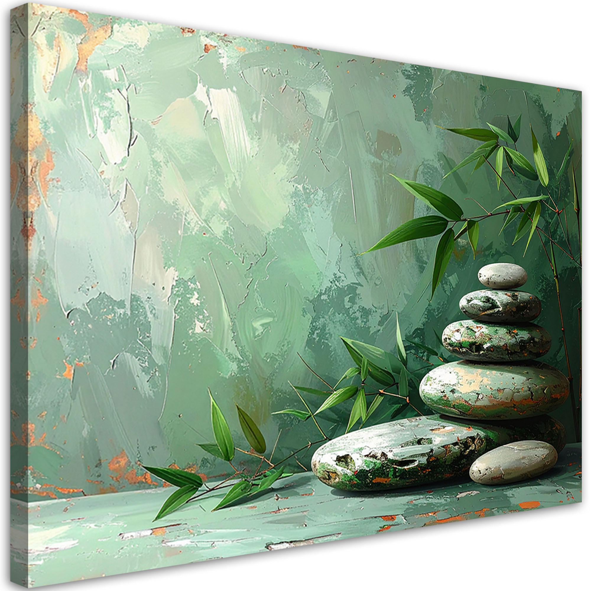 Feeby Leinwandbild Grün 90x60 cm