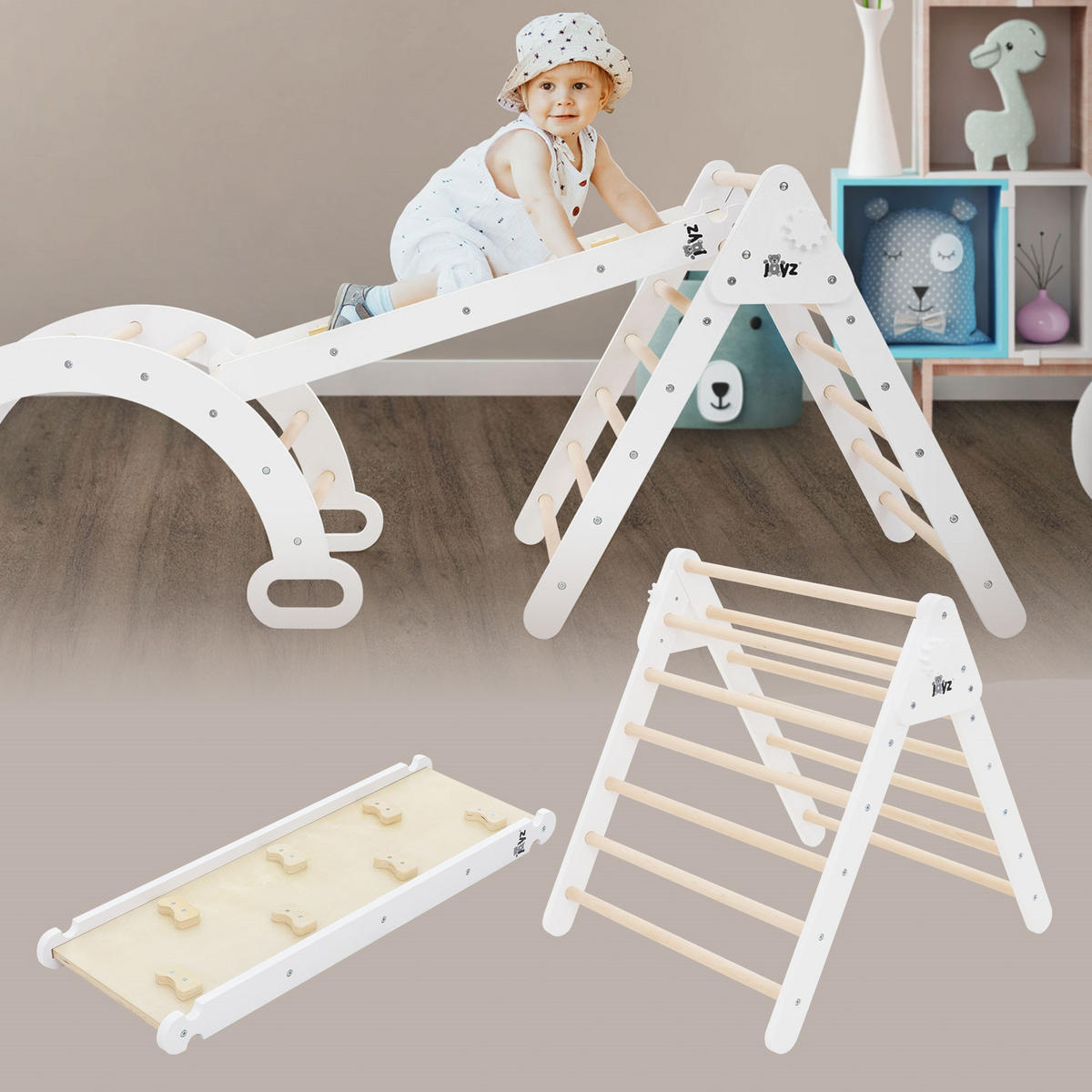 KLETTERBOGEN Set - Braun, Holz (72/60/94cm) - Joyz
