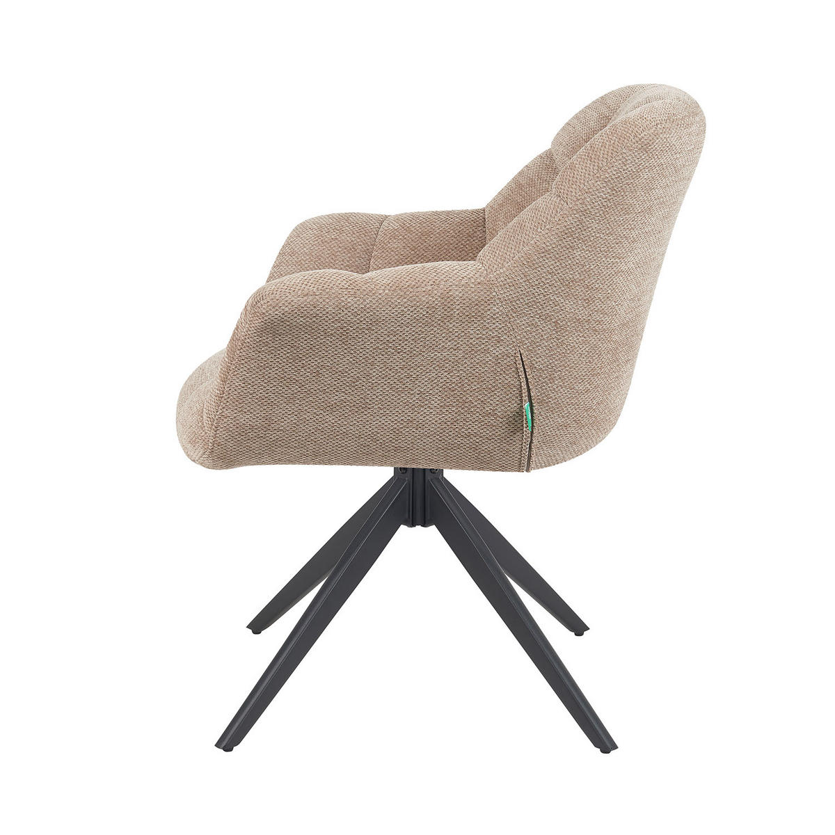 DREHSTUHL Mika-Mila - Beige/Schwarz, Textil/Metall (65/81/66cm) - DUBI Möbel