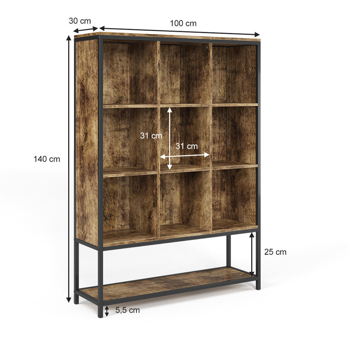 FYRK Rustikální dub - divoký dub, kompozitní dřevo (100/140/30cm) - Vicco
