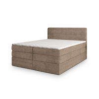 POSTEL BOXSPRING LUNERA 160x200 cm, s matrací a úložným prostorem, béžová - béžová, kompozitní dřevo/textil (160/200cm) - MASSENO