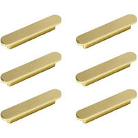 MÖBELGRIFF Gold 6er-Set 64 mm gebürstetes Messing - Goldfarben, Metall (1.8/1.6/9.3cm)