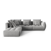 ECKSOFA modular links Bloom aus Samt grau 4 Sitzplätze - Grau, Textil (310/316cm) - Micadoni