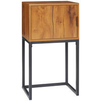 KONSOLENTISCH, Flurtisch mit Schrank, Sofatisch im Industriedesign für Eingang - Naturfarben, Kunststoff/Metall (40/30/76cm) - HOMCOM