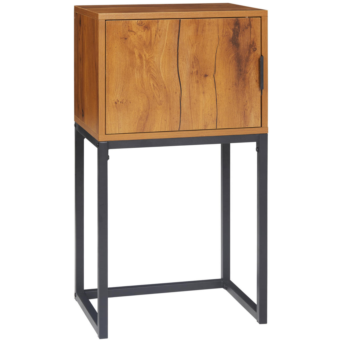 KONSOLENTISCH, Flurtisch mit Schrank, Sofatisch im Industriedesign für Eingang - Naturfarben, Kunststoff/Metall (40/30/76cm) - HOMCOM