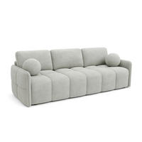 SITZSOFA Hellgrau EMILI Mit Schlaffunktion Abriamo - Grau, Textil (212/95/90cm) - Sepro Meble