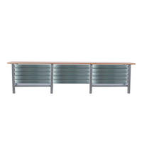 WERKBANK Buffalo Wood mit 15x Schublade HxBxT 86,5 x 300 x 75 cm Traglast 1000 kg Grau - Grau, Metall (300/86.5/75cm) - PROREGAL