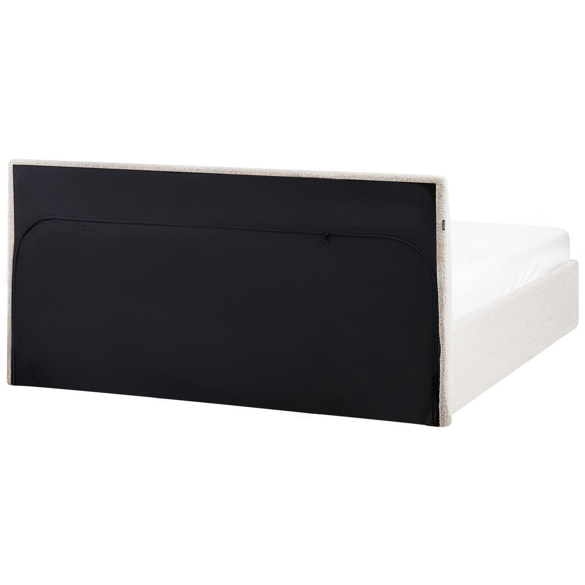 POSTELJA s prostorom za shranjevanje 140/200 bouclé kremasto bela Orbey - krem, tekstil (140/200cm) - Beliani