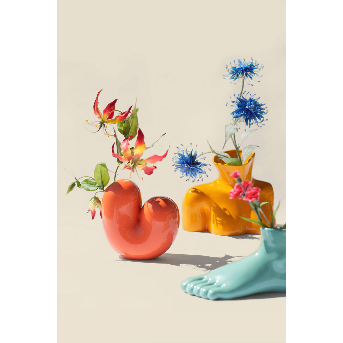 BLUMENVASE Arts of Parts Torso, Steingut, Gelb, 25 x 17 x 21 cm - Gelb, Keramik (21cm) - Donkey Products