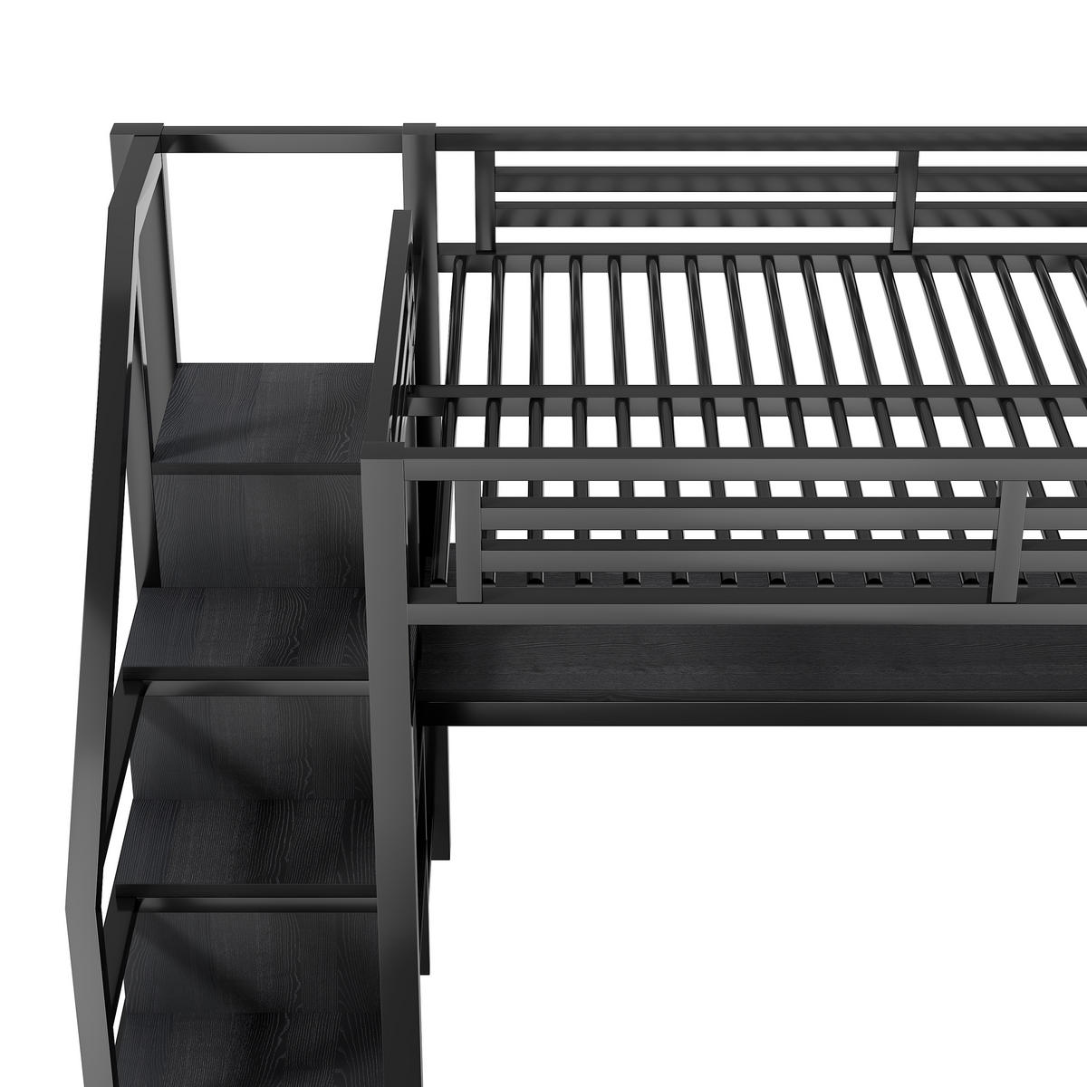 HOCHBETT Metall 140/200 cm Schwarz - Schwarz, Holzwerkstoff/Metall - Raumix