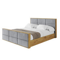 POLSTERBETT mit Bettkasten, Fußteil und Lattenrost, Boxbett mit Matratze H3/H4 - ENZO1-Z 120x200 Grau - Grau, Holzwerkstoff/Textil (120/200cm) - ALTDECOR