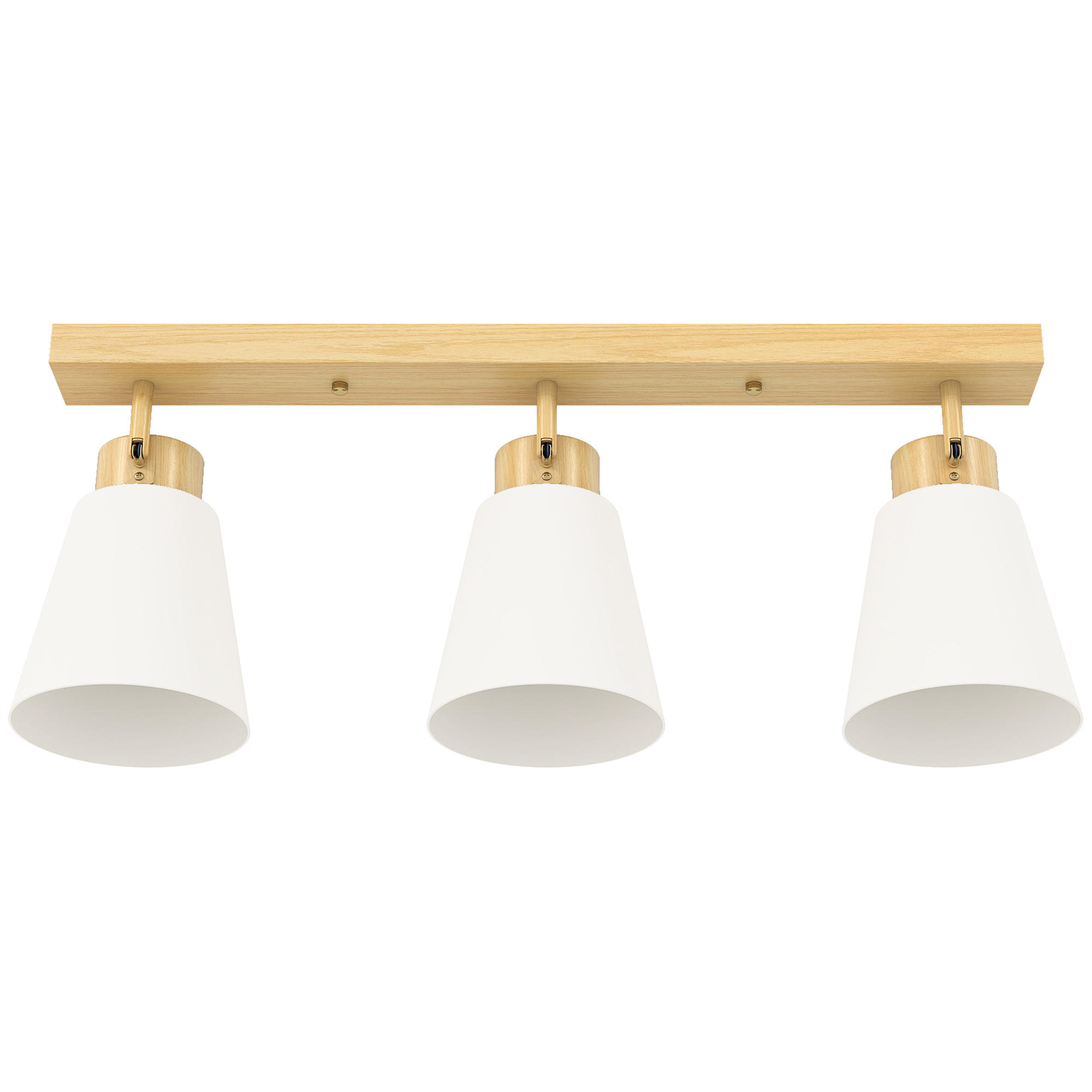 HOMCOM STROPNÍ lampa ocel sklo přírodní dřevo