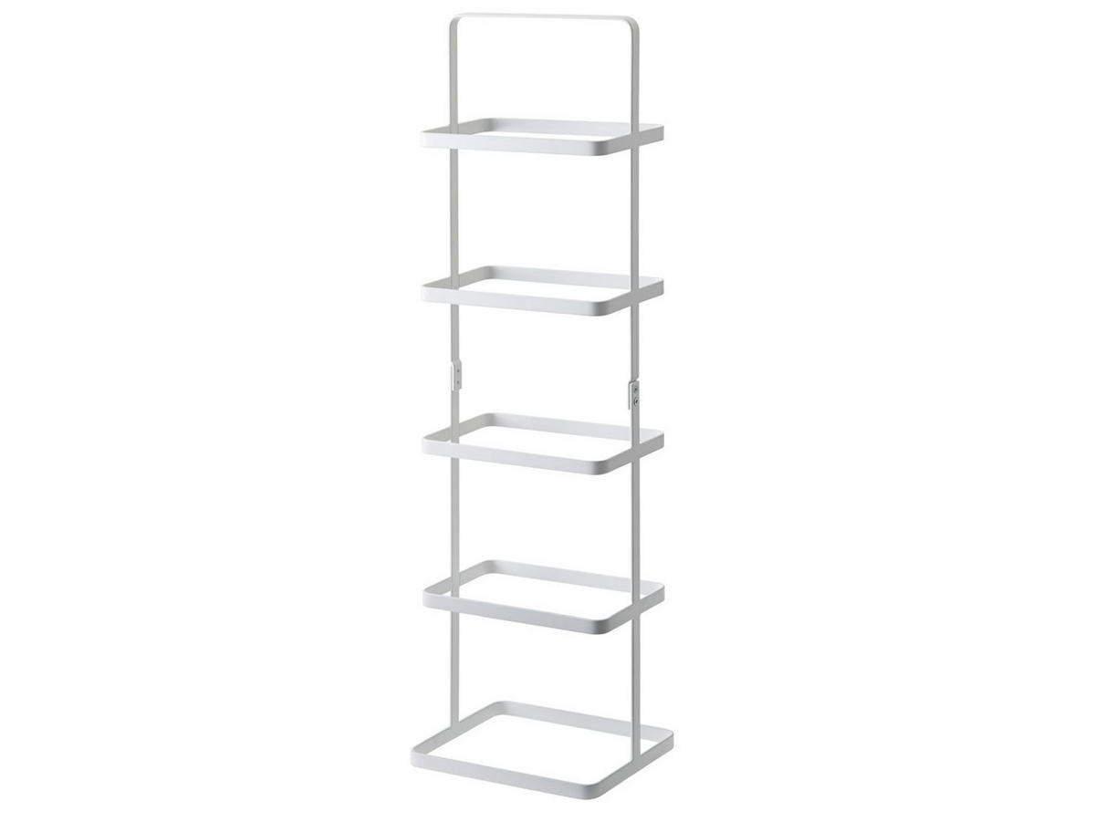 SCHUHREGAL Tower weiß tragbar für 5 Paar Schuhe 22/77/14 cm - Weiß, Metall (22/77/22cm) - Yamazaki