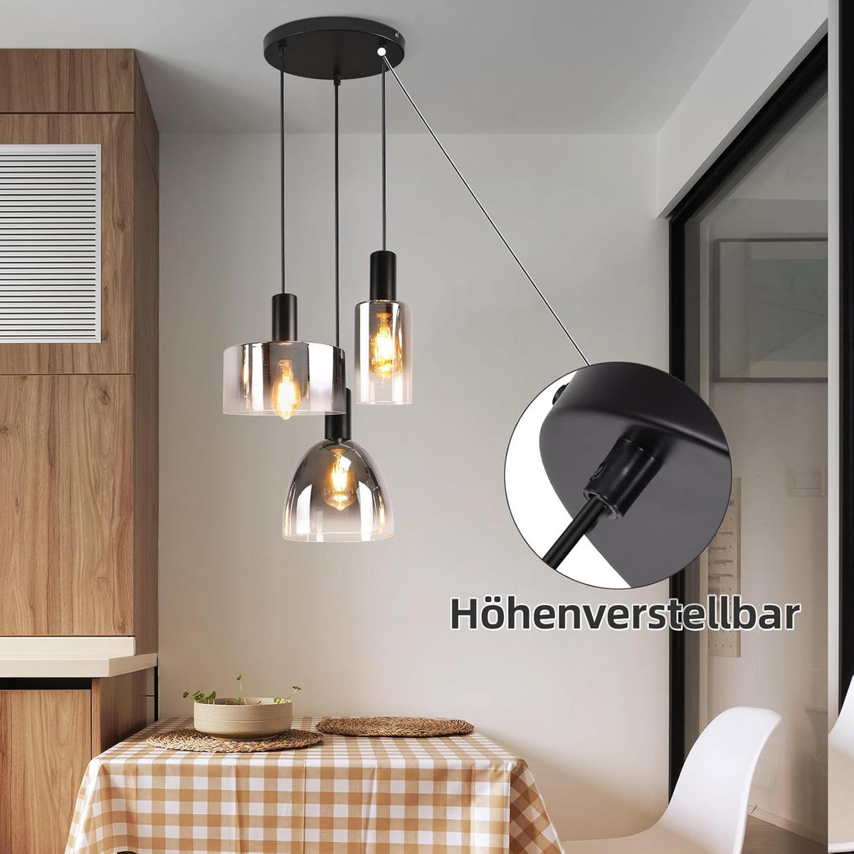 HÄNGELEUCHTE Zarag 25/25/180.5 cm - Schwarz, Metall (180.5/25/25cm) - ZMH