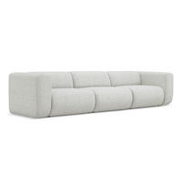 4-SITZER-SOFA Strukturstoff Stoff Beige - Beige/Schwarz, Kunststoff/Textil (319/70/89cm) - Makamii