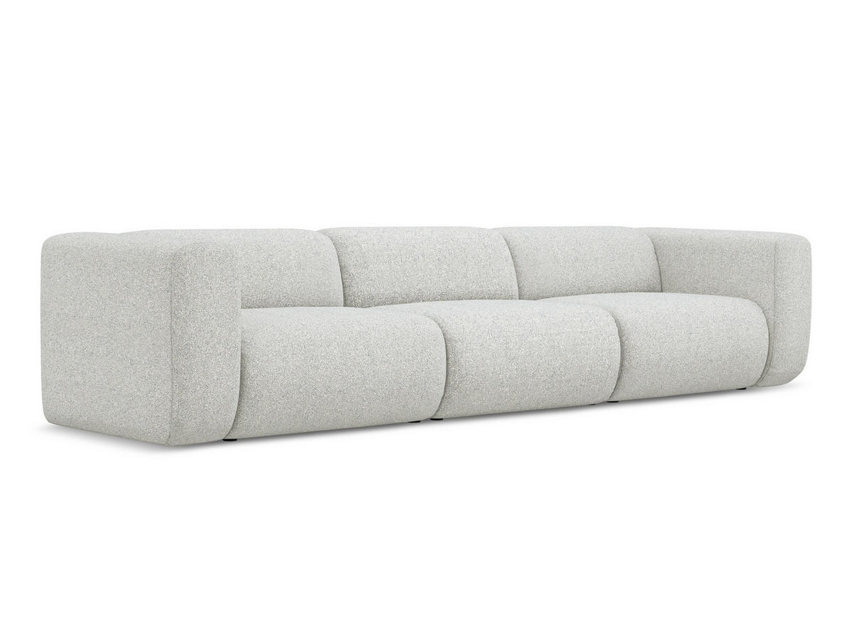 4-SITZER-SOFA Strukturstoff Stoff Beige - Beige/Schwarz, Kunststoff/Textil (319/70/89cm) - Makamii