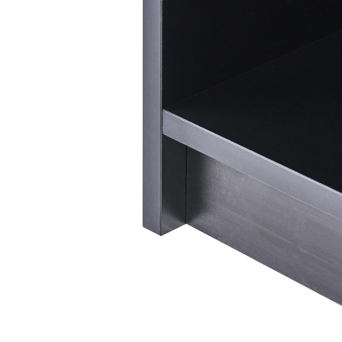 BÜCHERREGAL mit 3 Ebenen 117 cm Schwarz Zehna - Schwarz, Holzwerkstoff (80/117/40cm) - Beliani