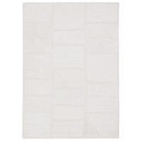 WOLLTEPPICH CARVE, geometrisch, Weiß, 140 x 200 cm - Beige, Textil (140/200cm) - KADIMA DESIGN