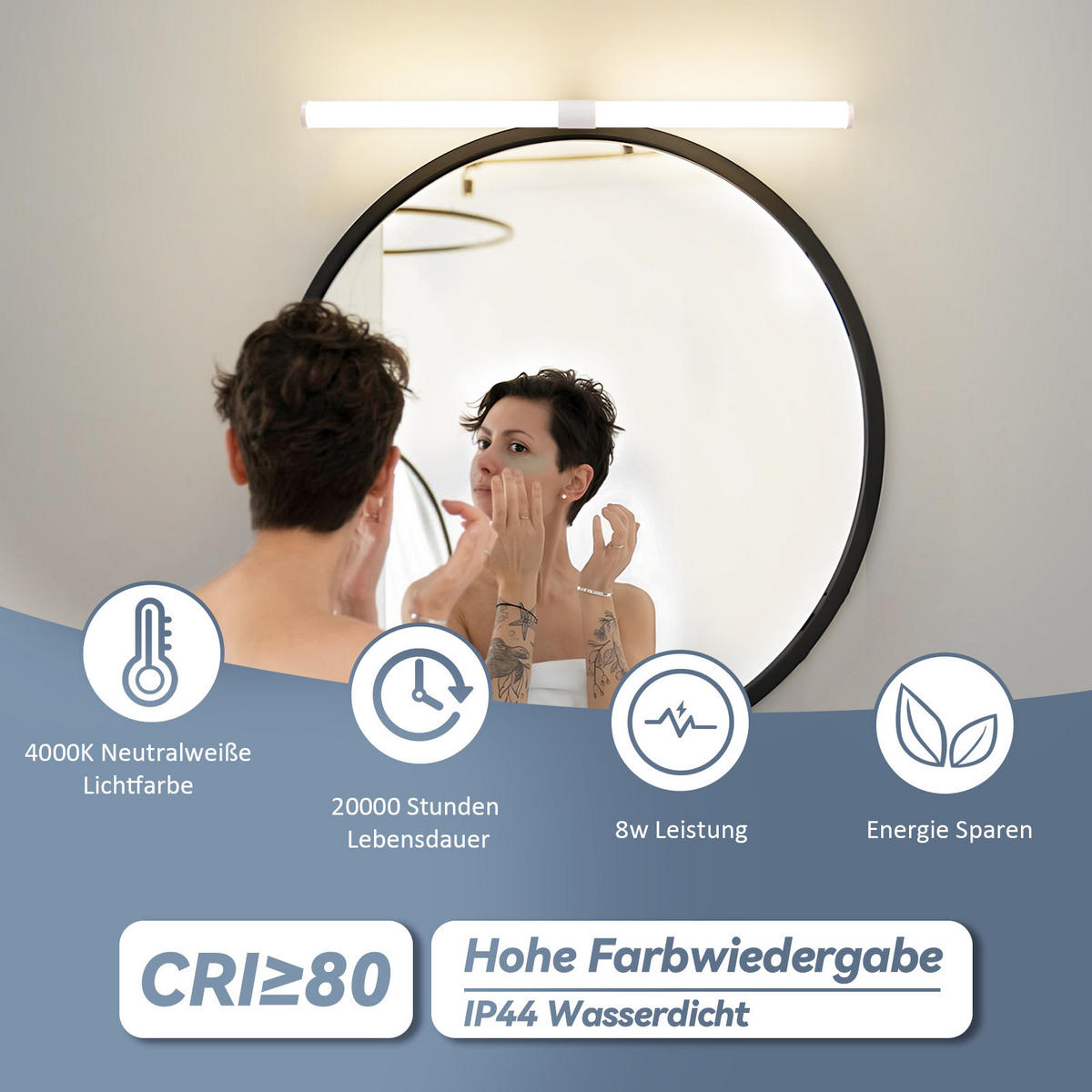 SPIEGELLEUCHTE Nyrvixk 5.2/3.2/60 cm - Weiß, Kunststoff (60/5.2/3.2cm) - ZMH