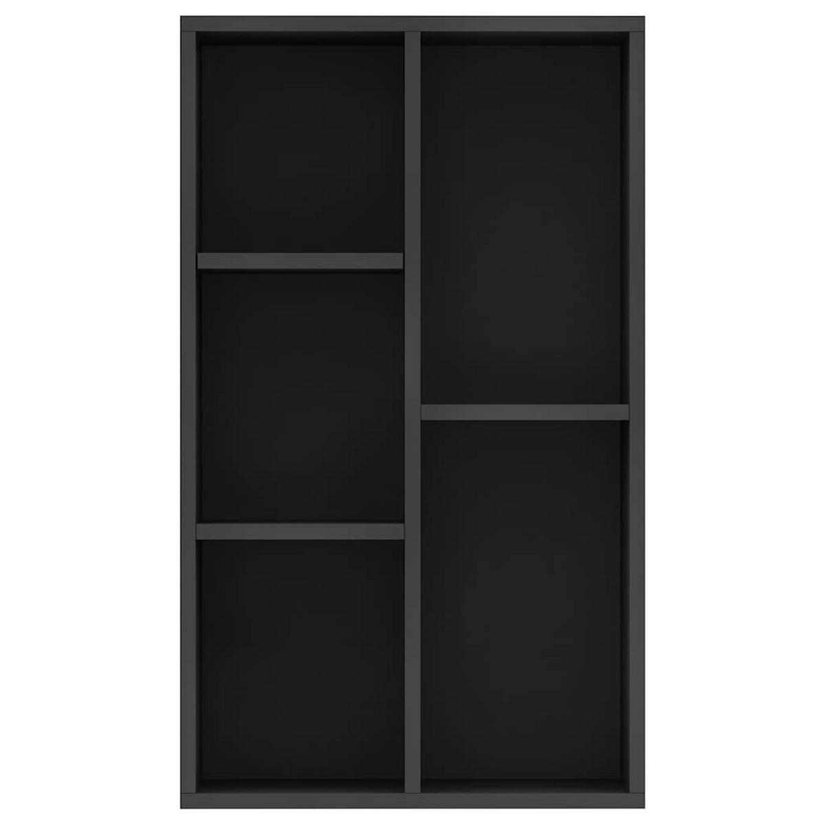 SIDEBOARD mit 5 Fächern 50/25/80 cm aus Holzwerkstoff Schwarz - Schwarz, Holz (50/80/25cm) - vidaXL