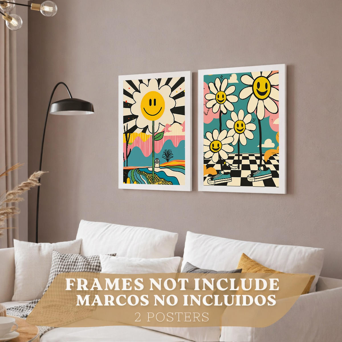 PLAKAT Sada 2 Margarity A3 bez rámu - čirá, papír (29.7/1/42cm) - Nacnic